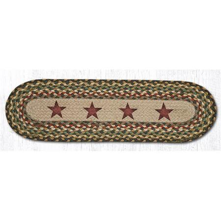 CAPITOL IMPORTING CO 27 x 8.25 in. Gold Stars Printed Oval Stair Tread Rug 49-ST051GS